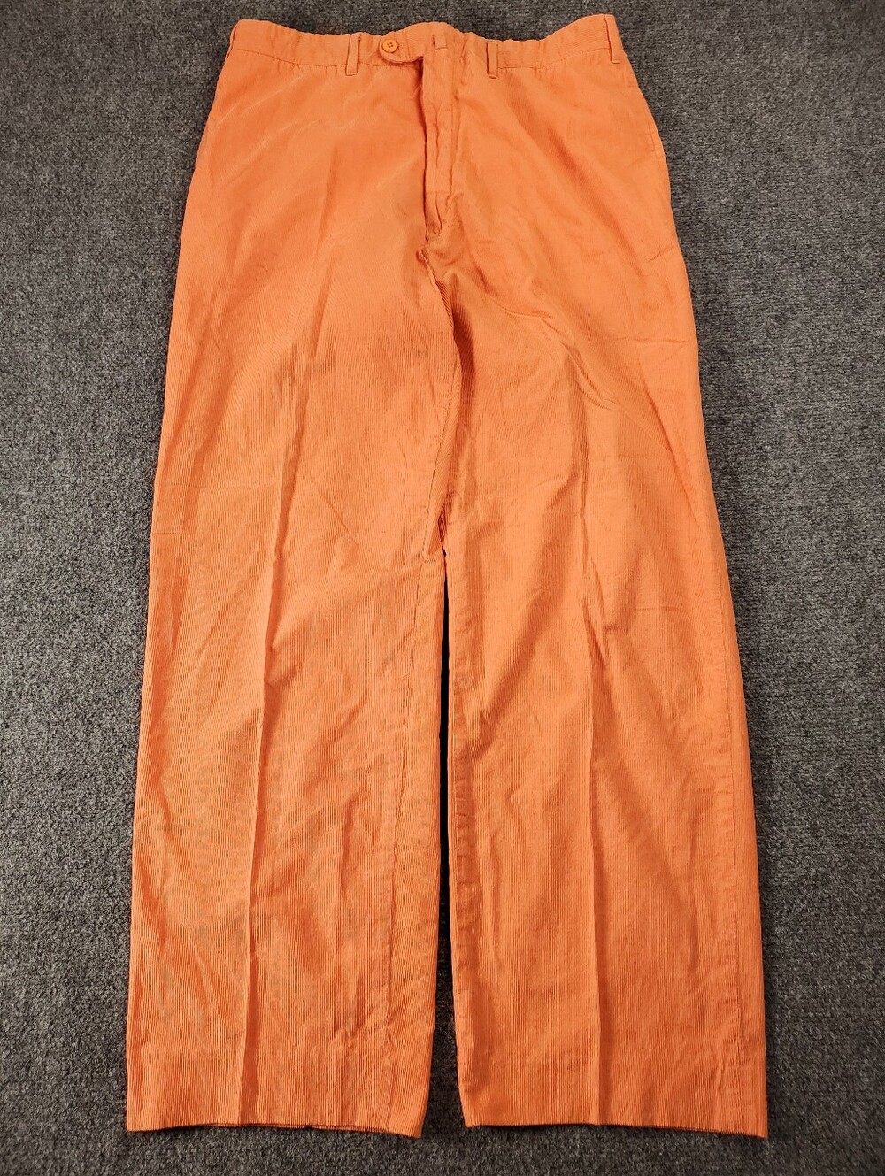 Jay Kos New York Corduroy Pants 33x29.5 Loose Wide Leg Peach Salmon Orange Italy
